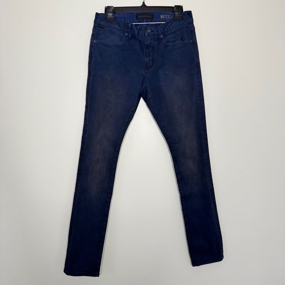 John Varvatos Matchstick Skinny Fit Jeans Denim Ink Blue Pants Trousers Sz 29